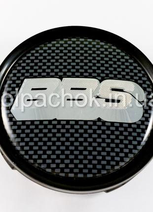 Ковпачок на диски BBS чорний/карбон лого (74 мм)