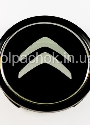 Колпачок на диски Citroen черный/хром лого (74мм)