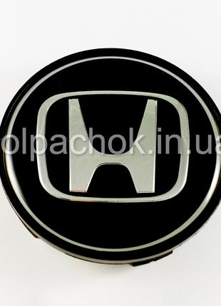 Колпачок на диски Honda черный/хром лого (62-68мм)