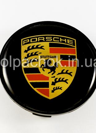 Колпачок на диски Porsche черный/цветной лого (62-68мм)
