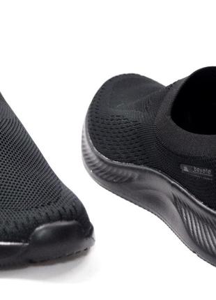 Размеры 43, 44 Комфортные черные кроссовки - носки, текстиль с...