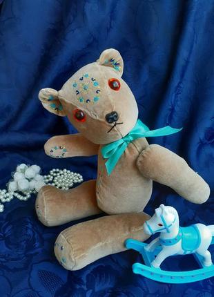 Медведь мишка ручная работа игрушка винтаж плюшевый с вышивкой...