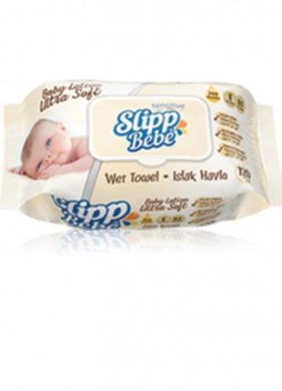 Детские влажные салфетки SLIPP BABY WIPES 120 шт