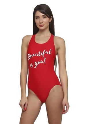 Жіночий спільний купальник червоного кольору atlantic beach 61036