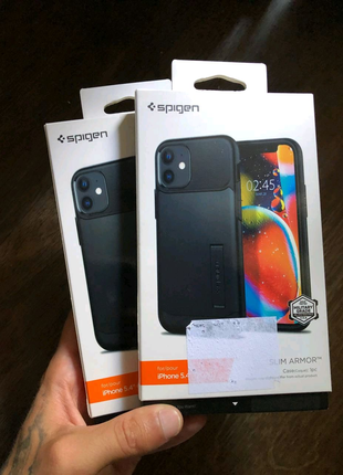 Чехол Spigen iPhone 12 mini Slim Armor Black (ACS01545)