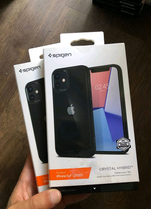 Чехол Spigen iPhone 12 mini Crystal Hybrid Matte Black (ACS01543)