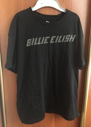 Черная футболка мерч billie eilish (билли айлиш)