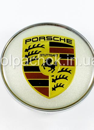 Колпачок на диски Porsche серебро/цветной лого (65-68мм)