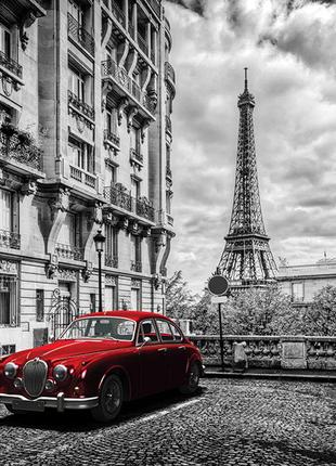 Флізелінові фотошпалери вечірнє місто 368x254 см Париж і черво...
