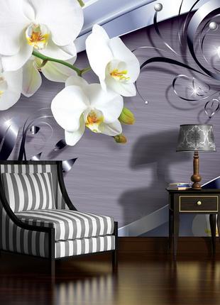 Фотообои 3D цветы 368x254 см Яркие орхидеи (2159P8)+клей
