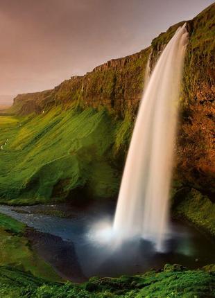 Фотообои 3D природа 368х254 см Wizard+Genius Водопад в Исланди...