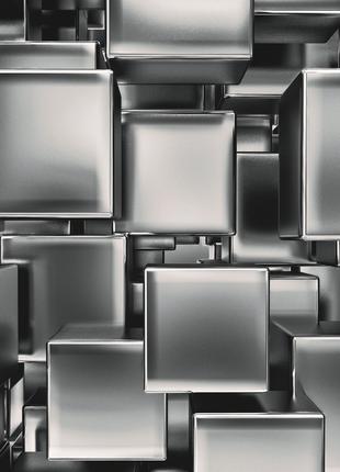 Фотообои флизелиновые 3D Фигуры 375х250 см Черно-белые кубики ...