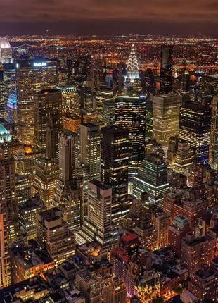Фотообои 3D 368х254 см Wizard+Genius город Нью-Йорк с высоты (...