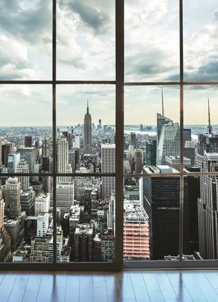 Фотообои флизелиновые 3D город Нью-Йорк 375х250 см Вид с окна ...