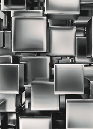 Фотообои флизелиновые 3D Фигуры 225х250 см Черно-белые кубики ...