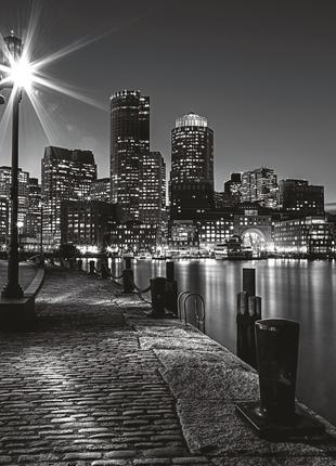Фотообои флизелиновые 3D город 375х250 см улица Бостона (MS-5-...