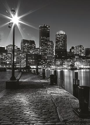 Фотообои флизелиновые 3D город 225х250 см улица Бостона (MS-3-...