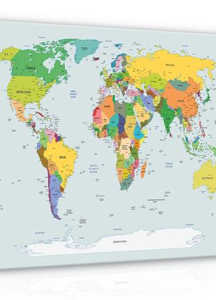 Картина на холсте 100х80 см Карта мира (PP10253O12)