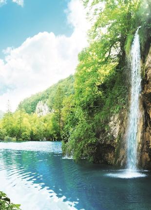 Фотообои флизелиновые 3D Природа 225х250 см Водопад в лесу (MS...