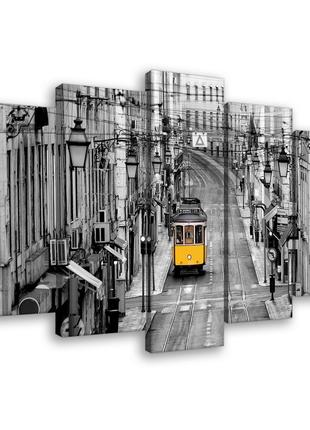 Модульная картина на холсте 100x60 см Желтый трамвай (PS10330S17)
