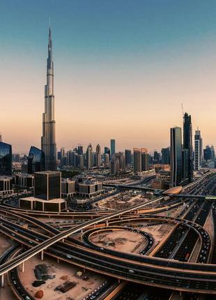 Фотообои флизелиновые 3D город Дубай 368х254 см Wizard+Genius ...