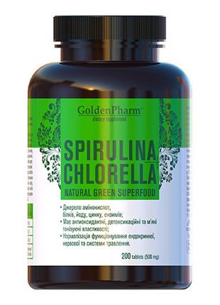 Спіруліна+Хлорела (Spirulina+Chlorella) таблетки, №200