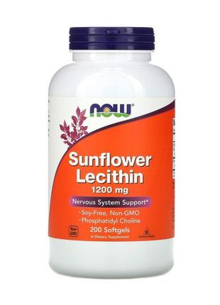 Лецитин соняшниковий (Sunflower Lecithin), 1200 мг, 200 капсул