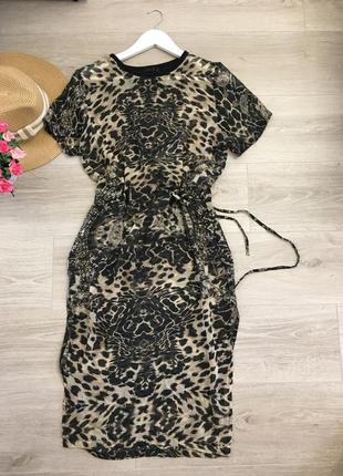 Леопардовое платье накидка