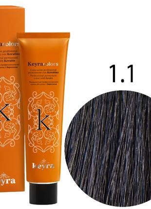 KEYRA Профессиональная краска для волос Keyracolors 1.1 сине-ч...