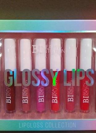 Набор из 10 матовых блесков для губ beauty intuition glossy lips
