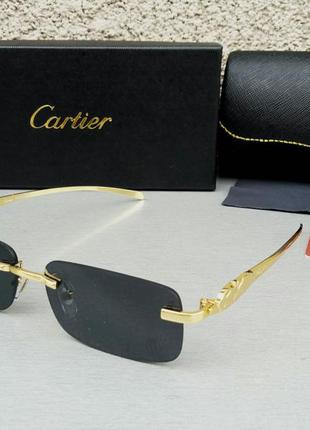 Cartier очки унисекс солнцезащитные модные узкие безоправные ч...