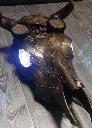 Бра-череп быка ручной работы в стиле steampunk