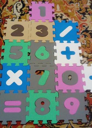 Игра детский коврик «мозаика цифры»