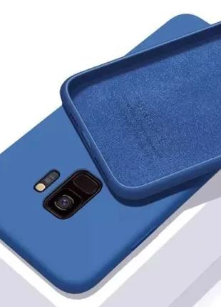 Силиконовый чехол для Samsung Galaxy S9 Синий микрофибра soft ...