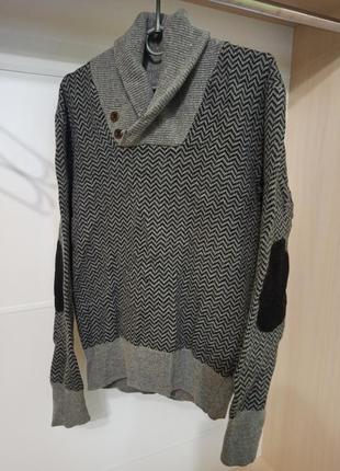 Чоловічий светр
мужской вязаный свитер кофта с шалевым воротни...