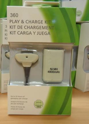Xbox 360 Зарядний пристрій Play & Charge Kit акумулятор кабель