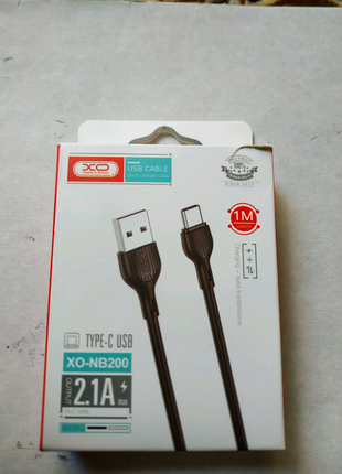 Дата кабель ХО-NB200 USB-Type C 2,1A 1m.Новый.