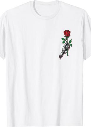 Футболка бренду одяг для графічного дизайну skeleton red roses...
