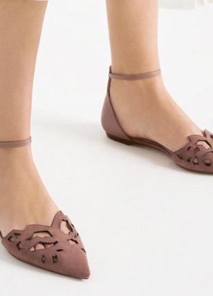 Шикарные удобные пудровые босоножки сандалии zara