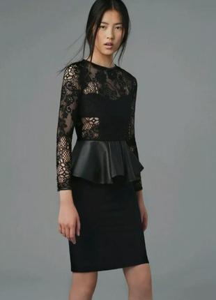 Стильна сукня zara studio з мереживом чорного кольору