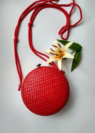 Плетенная каркасная круглая сумка балибег, fabrigue en Italie