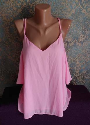 Женская розовая блуза с открытыми плечами блузка майка блузочк...