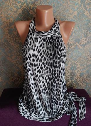 Краствая женская леопардовая блуза майка блузочка блузка топ р...