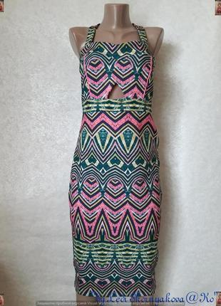 Фирменное river island платье-миди в разноцветный орнамент в н...