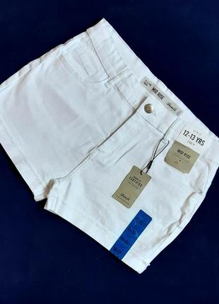 Шорти білі джинсові denim co англія на 12-13 років (158см)