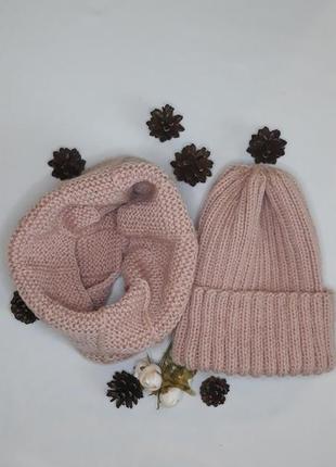 Комплект вязаний (шапка+снуд)
