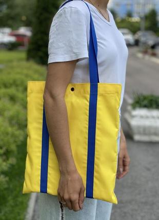 Текстильна сумка - шоппер \ пляжна сумка  "yellow" жовта + под...