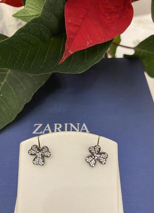 Серебряные серьги гвоздики с фианитами zarina