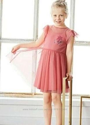 Нарядне дитяче фатиновое рожеве плаття на 2-4 роки lupilu