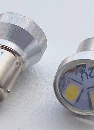 Лампа светодиодная P21W 12-24V BA15S 6SMD (30/30) линза T25 Ко...